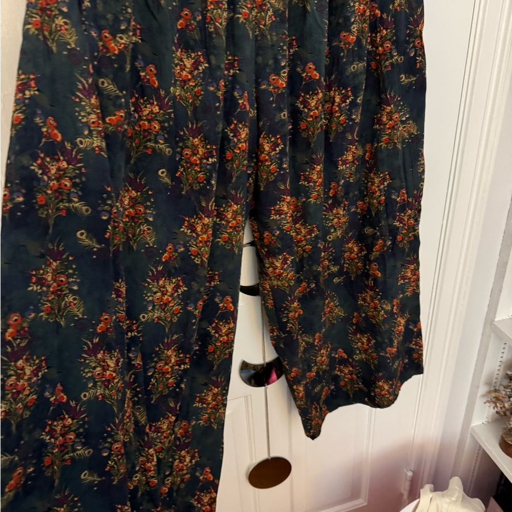 Make A Move Wide-Legged Palazzo Pant - Navy Red Feathers